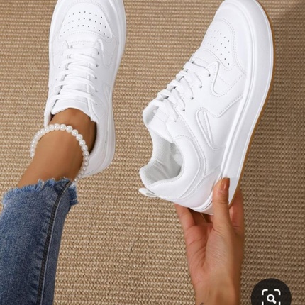 Classic White Lace-Up Sneakers