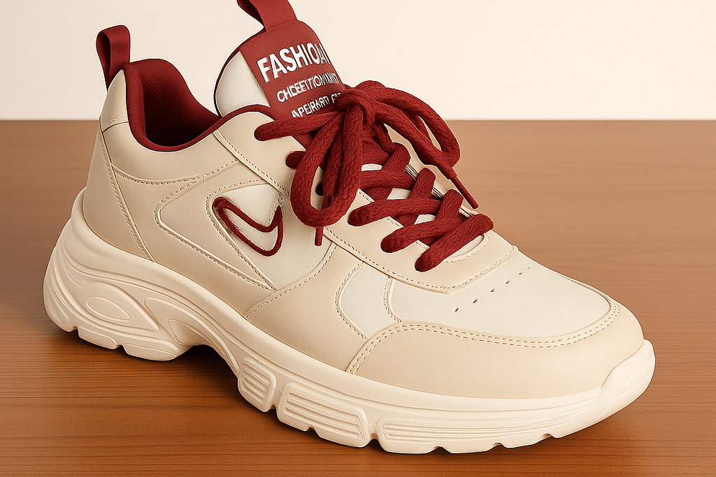 Dual-Tone Chunky Wine Lace Sneakers