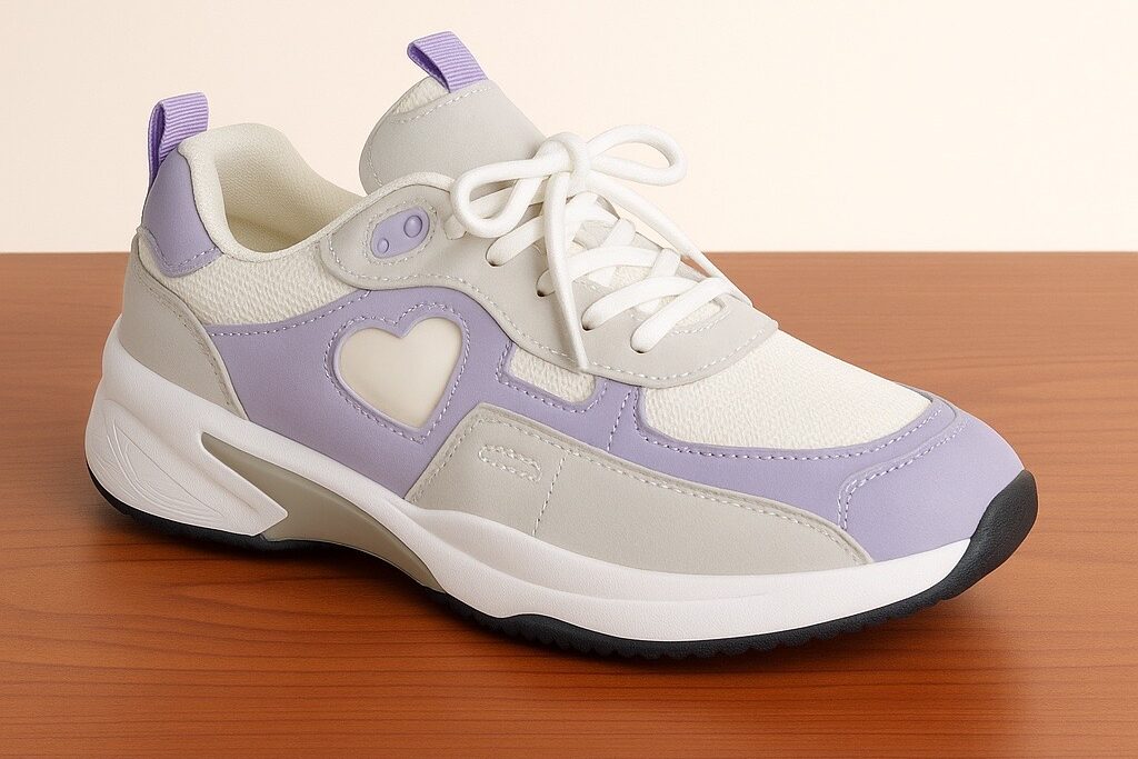 HeartStep Sneakers, Lilac & Cream Love Edition