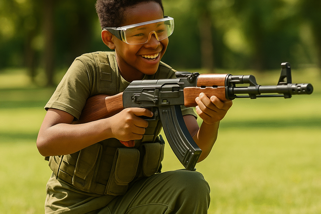 AK-47 Electric Toy Gun with Sound – Rechargeable Soft Bullet Rifle