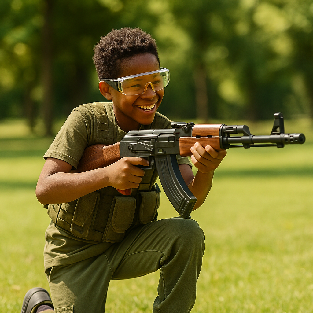 AK-47 Electric Toy Gun with Sound – Rechargeable Soft Bullet Rifle