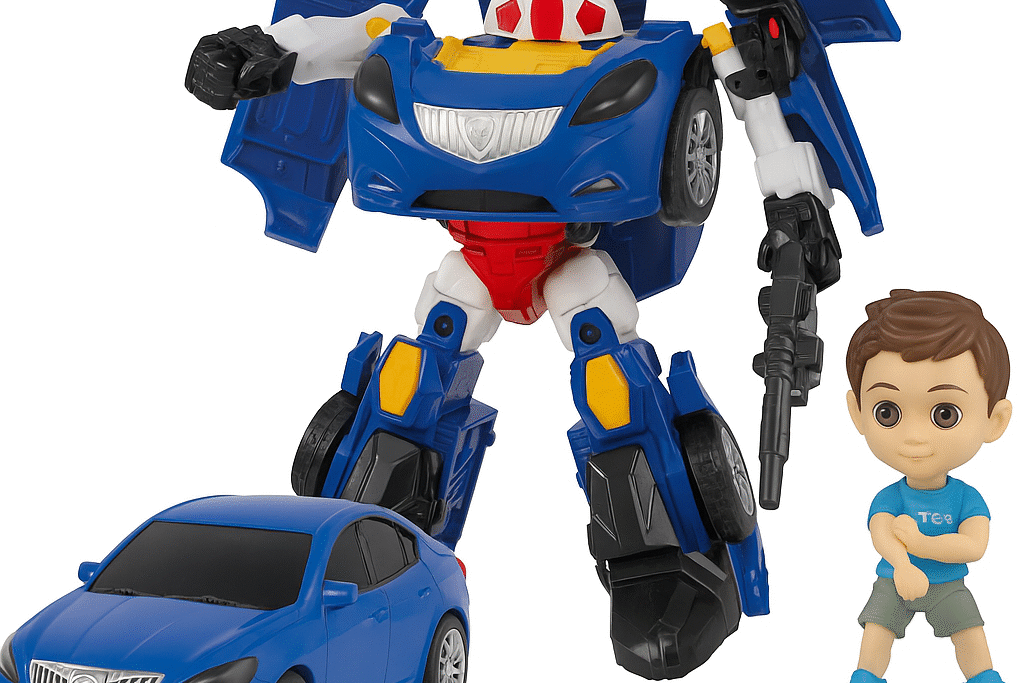 Hello Carbot Transforming Robot Car Toy with Action Boy Figure – Blue Edition Convertible Vehicle for Kids