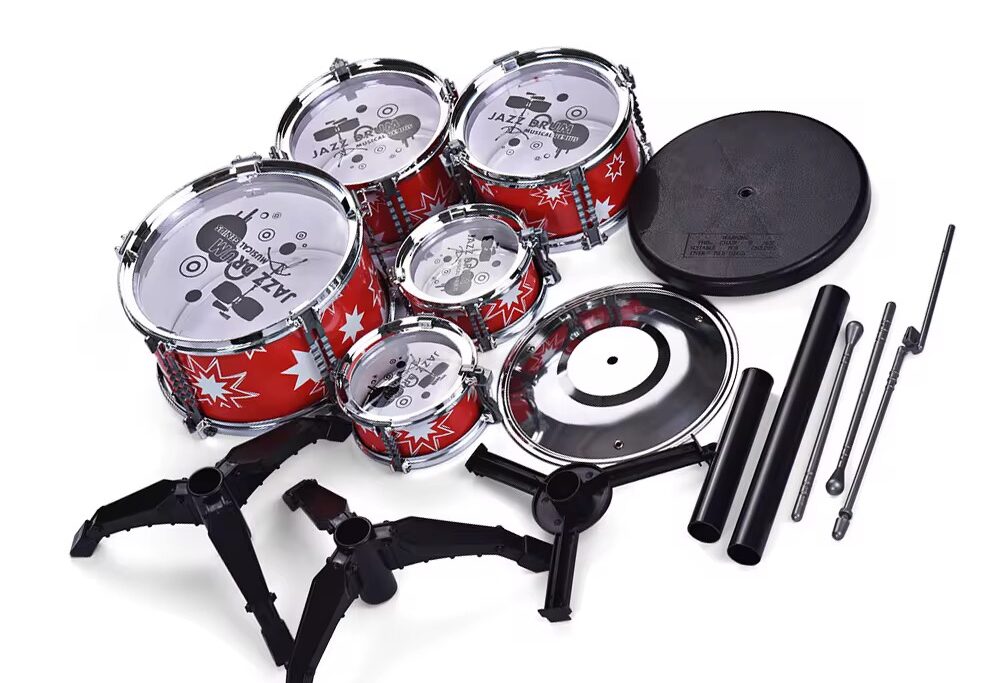 Kids Jazz Drum Set – 5-Piece Musical Toy with Cymbal & Drumsticks | Educational Music Set for Boys & Girls
