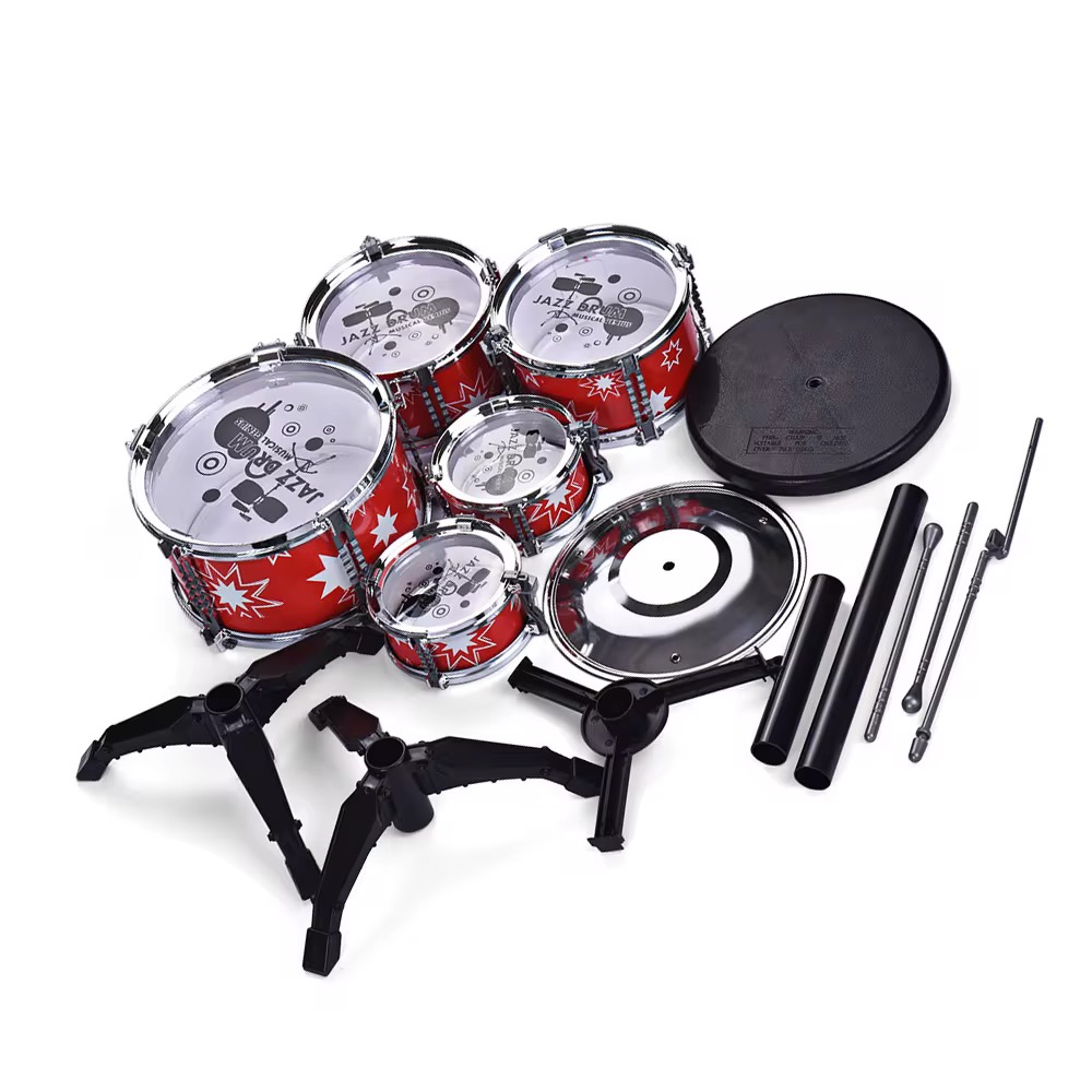 Kids Jazz Drum Set – 5-Piece Musical Toy with Cymbal & Drumsticks | Educational Music Set for Boys & Girls
