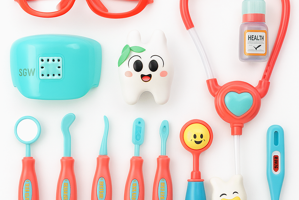 Little Doctor Dentist Toy Set for Kids – 12-Piece Dental Care Pretend Play Kit with Stethoscope, Tools & Glasses