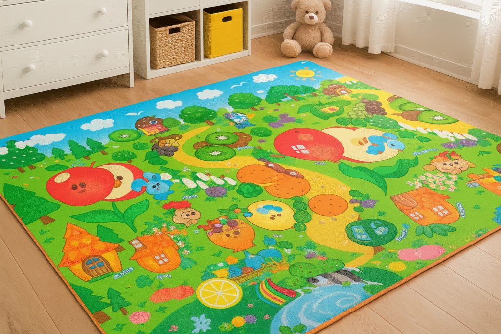 Extra Large Kids Play Mat – Thin, Waterproof & Reversible Baby Activity Mat | Soft Foam Floor Mat for Playroom & Nursery