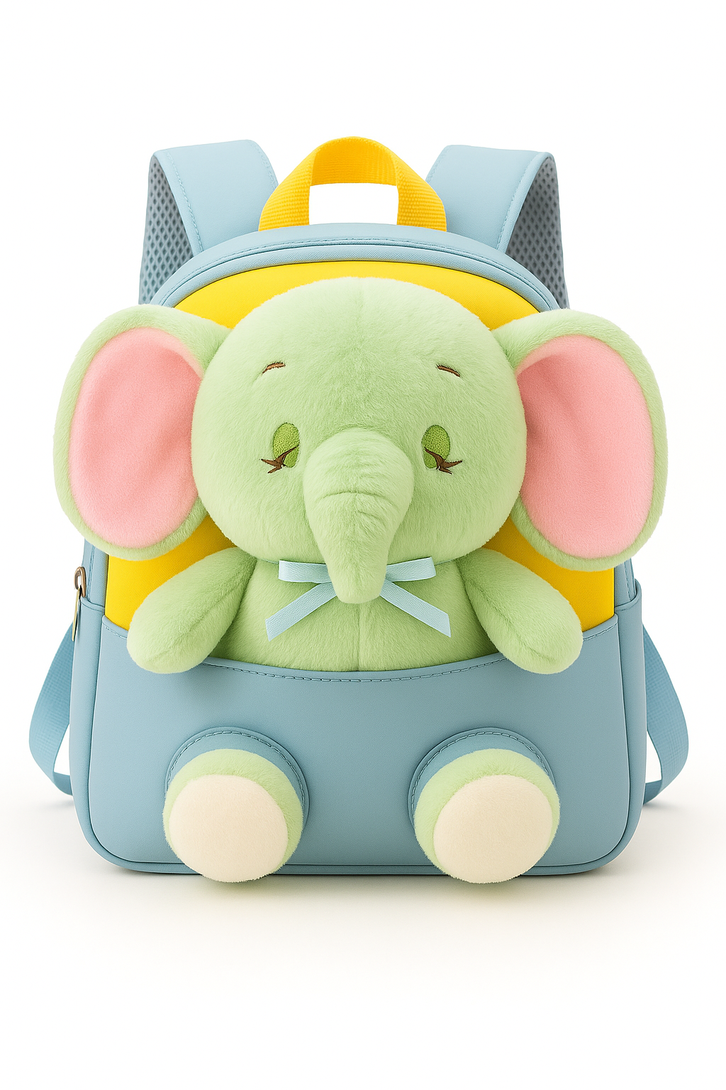 Blue & Yellow Backpack with Beautiful Plush Collection – School & Travel Bag for Toddlers - Image 4