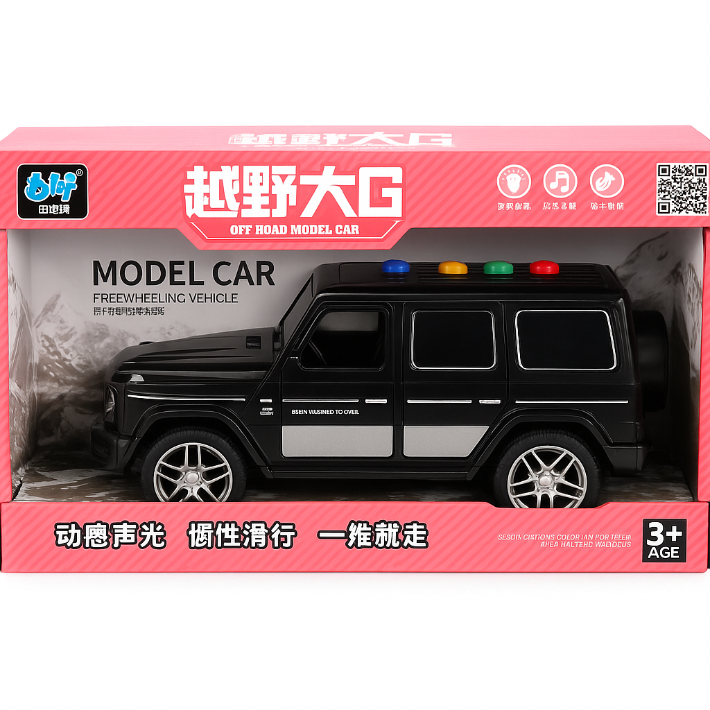 Kids Off-Road G-Class Toy Car with Lights & Sounds – Freewheel Model Jeep, Openable Doors, Durable Design (Ages 2+) - Image 5