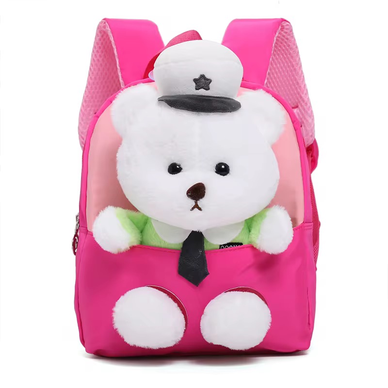 Pink Backpack with Various Plush Designs – School & Travel Bag for Toddlers