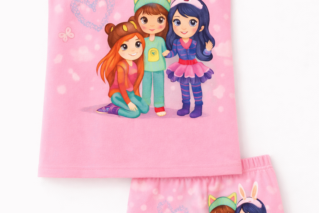 Kids Cartoon 3 Friends Character Singlet & Shorts Set – Breathable 100% Cotton Summer Wear (Boys & Girls)