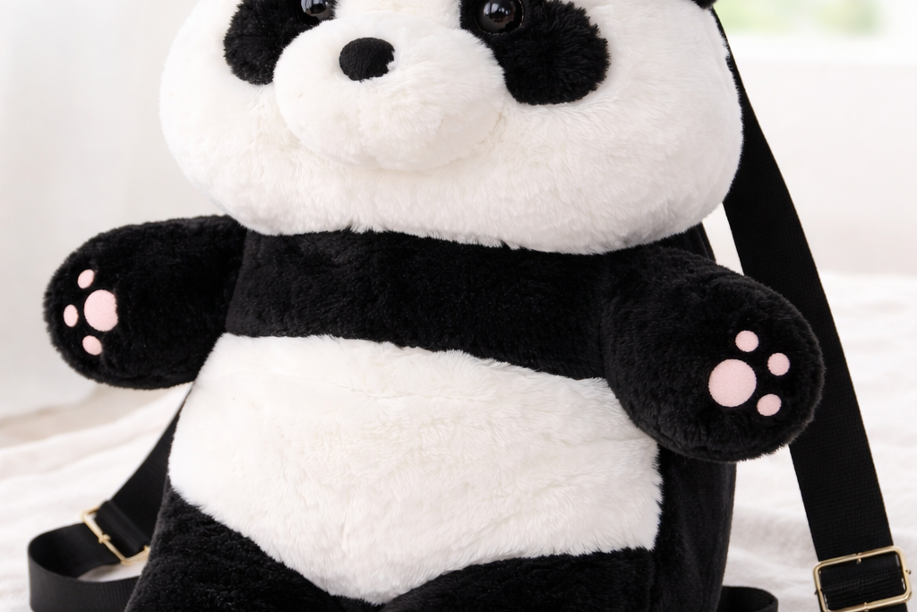 Cute Plush Panda Backpack – Soft Kawaii Animal Mini Bag for Kids, Teens & Adults