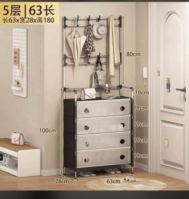 Shoe rack and bag hangar