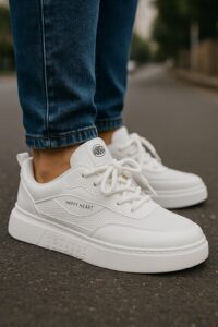 Happy Heart All-White Mesh Sneakers - Copy