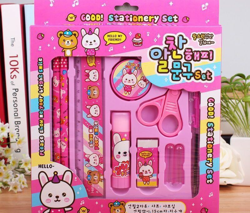 Cute Kids Stationery Set (Party Pack Filler) (Pink & Blue)