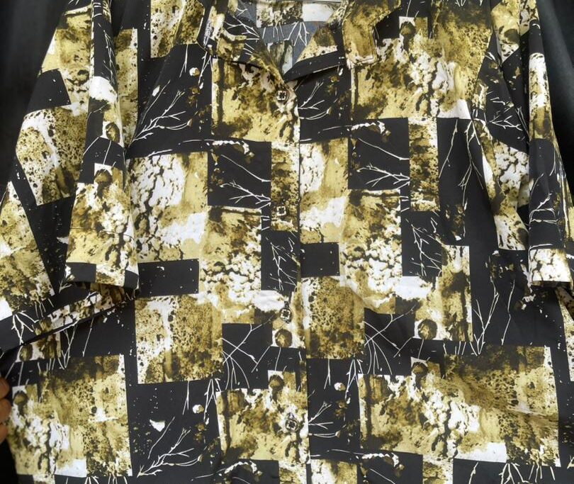 Abstract Print Classic Retro Shirt , Everyday Wear